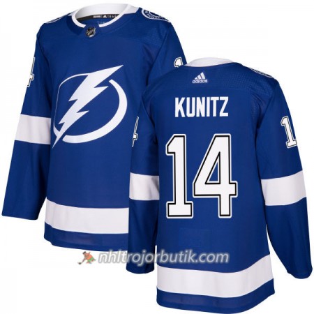 Män Ishockey Tampa Bay Lightning Tröja Chris Kunitz 14 Adidas 2017-2018 Blå Authentic